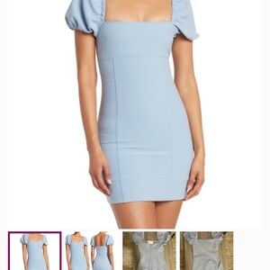 CINQ À SEPT
Havana Puff Sleeve Minidress In Cloudy Day